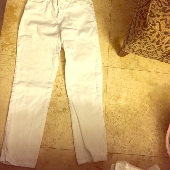 Plain white jeans