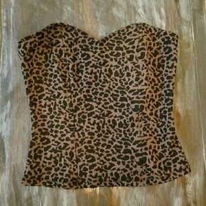 Cheetah corset strapless top
