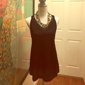 WHBM Sleeveless Halter Open Stitch PULLOVER. NWT