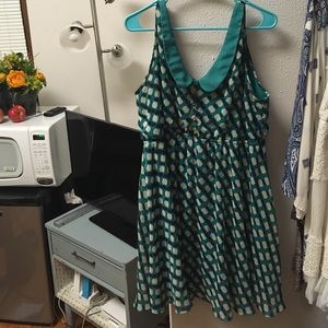 Teal collared dress