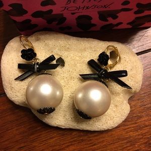 Betsey Johnson Pearl Dangle Earrings