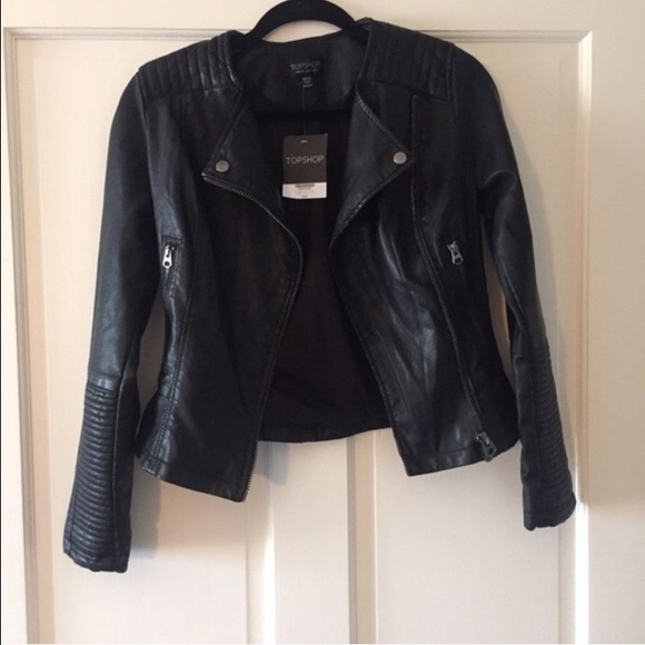Topshop Leather Moto Jacket