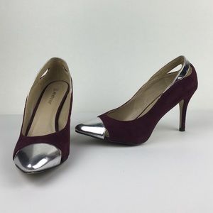 Maroon & Metallic Pumps
