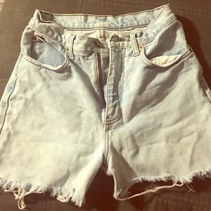 High Waisted Light Denim Shorts