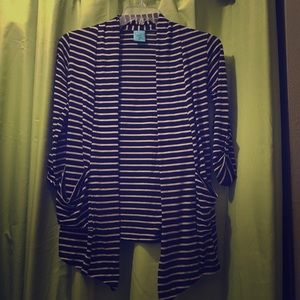 Black and white stripe sweater/cardigan