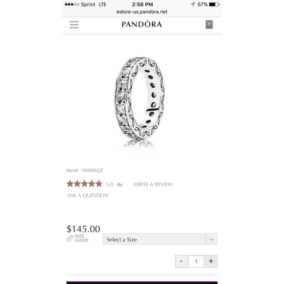 Pandora ring size 8 - Picture 3 of 3