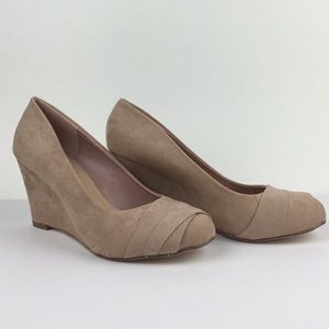 Suede Taupe Wedges