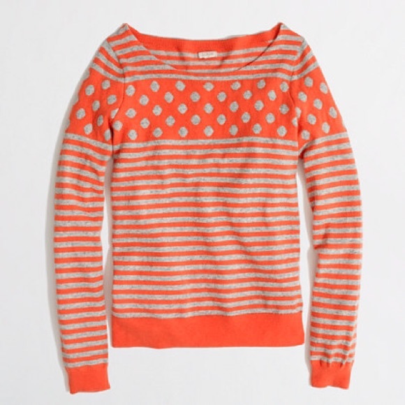 J. Crew FACTORY WARMSPUN STRIPE-DOT SWEATER