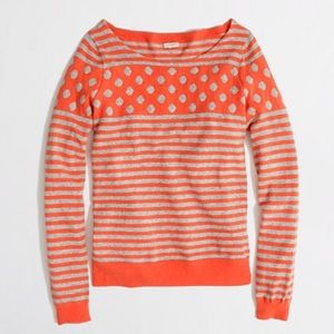 J. Crew FACTORY WARMSPUN STRIPE-DOT SWEATER