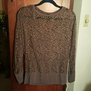 Cynthia Rowley taupe top sz medium euc