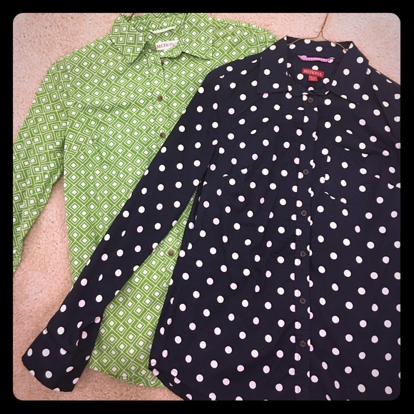 Lot of 2 Merona dress shirts. Button down blouse