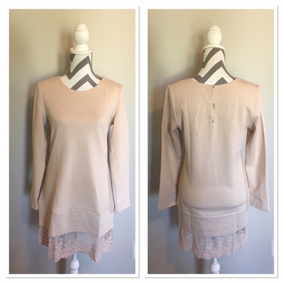 ‼️FINAL SALE‼️Apricot tunic/dress with lace - Picture 2 of 4