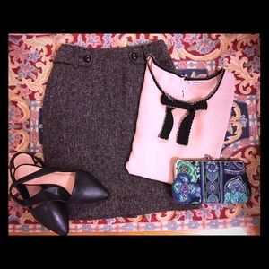 Tweed wool pencil skirt