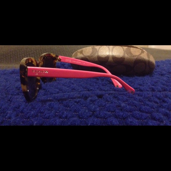 Coach Tortoise and Fuchsia Sunglasses - Picture 1 of 4