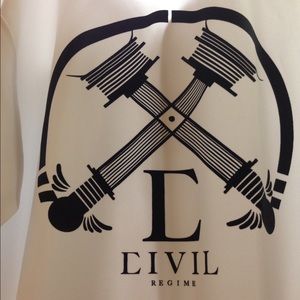 CIVIL REGIME Baseball Jersey White/Black XL