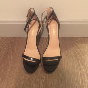 Black patent heels