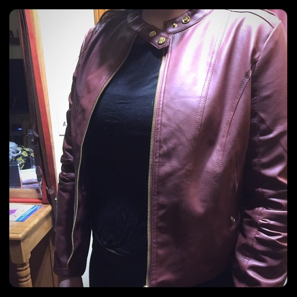 Brand new Maroon leather jacket!