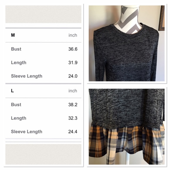 βΌοΈLast OneβΌοΈDark Gray Contrast Plaid Dress/Tunic - Picture 4 of 4