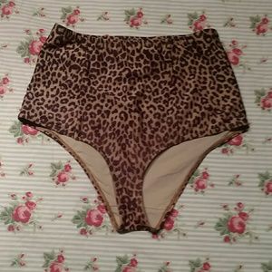 American Apparel High Waist Leopard Bikini Bottom