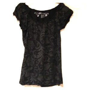 Black Scroll Top