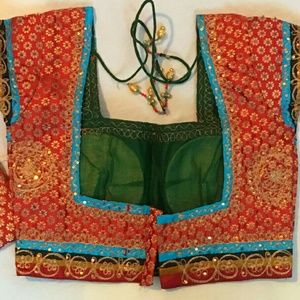 Green and red  navratri chanyo choli