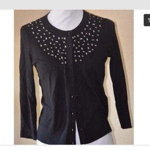 Kate spade black jeweled cardigan