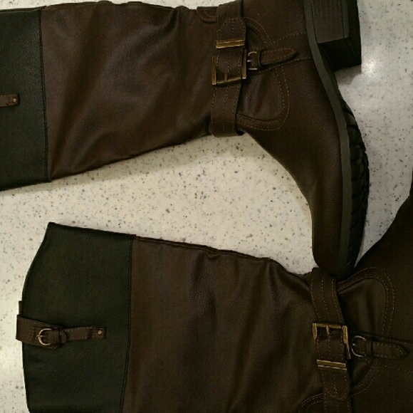 Riding Boots - Two Tone Blk/Brw