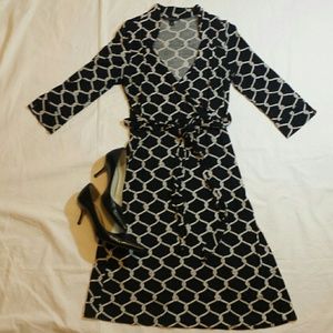 Banana Republic navy blue faux wrap dress