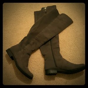 Liz Claiborne Gray over the knee suede boots