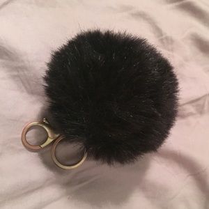 black puff ball keychain