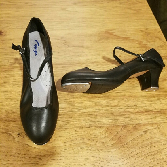 Tap character heels. Black capezio leather - Picture 2 of 4