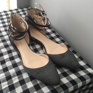 Sleek Slate Grey and Black Flats