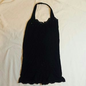 Free People Black Eyelet Halter Romper