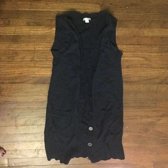 Navy sleeveless cardigan