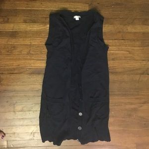 Navy sleeveless cardigan