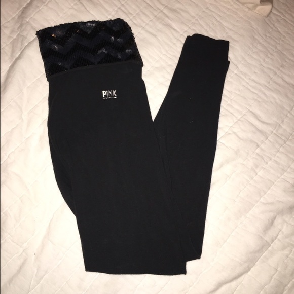 Pink  sequence yoga pants