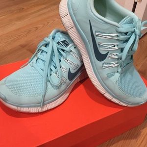 Light Blue Nike Free Run 5.0
