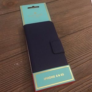 Kate Spade indigo leather wrap folio iPhone 6 case