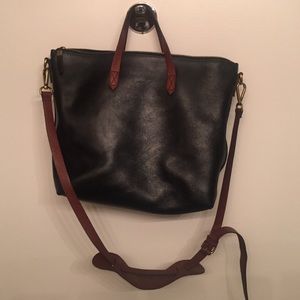 Madewell zip transport leather tote