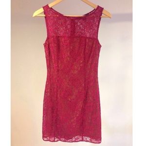 Armani exchange magenta lace cocktail dress, size2