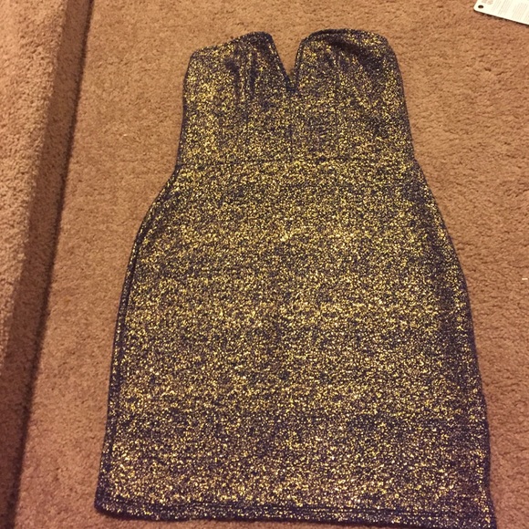 Navy blue and gold dress