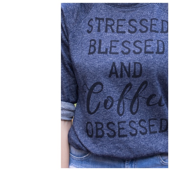 Stressed Blessed Long Sleeved Graphic Top - Picture 3 of 4
