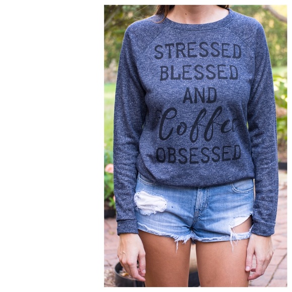 Stressed Blessed Long Sleeved Graphic Top - Picture 4 of 4