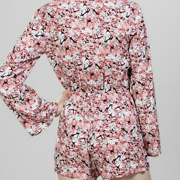 Pink Floral Lace Romper - Picture 3 of 3