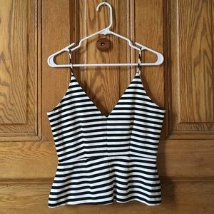 *SALE* Cropped V-neck Striped Top