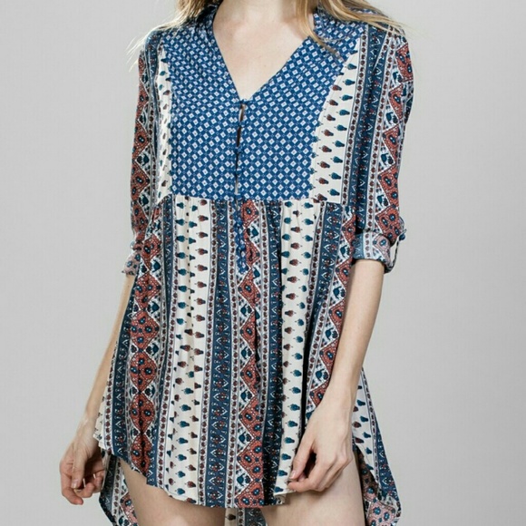 Contrast Boho Dress - Picture 2 of 4
