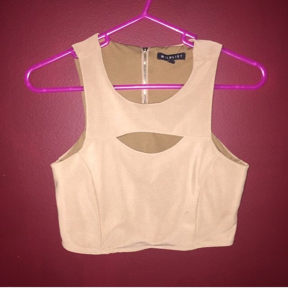 Day time or night time nude or beige crop top
