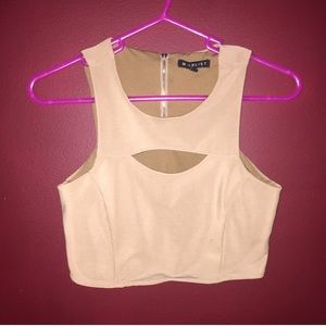 Day time or night time nude or beige crop top