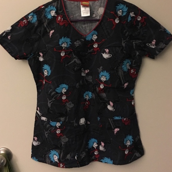 Dr. Seuss thing 1 thing 2 scrub top