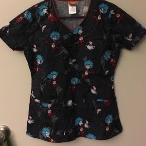 Dr. Seuss thing 1 thing 2 scrub top